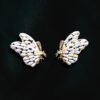 Elegant White and Gold Butterfly Earrings | Glint Gems