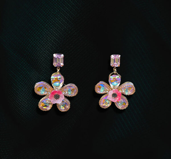 Elegant Floral Crystal Earrings | Glint Gems