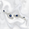 Regal Blue Sapphire Drop Earrings