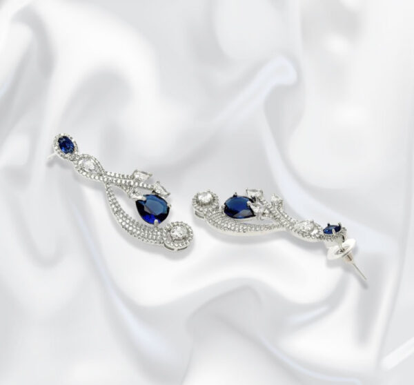 Regal Blue Sapphire Drop Earrings