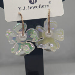 Elegant Iridescent Floral Earrings