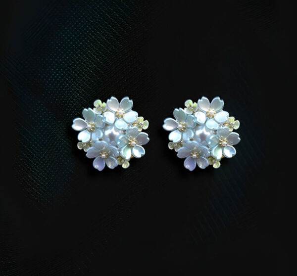 Delicate Floral Pearl Stud Earrings | Glint Gems