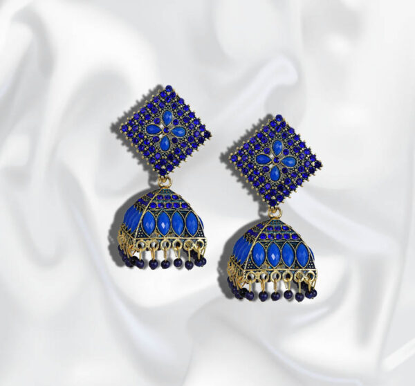 Gold-Plated-Dome-Shaped-Jhumkas-Earrings-blue